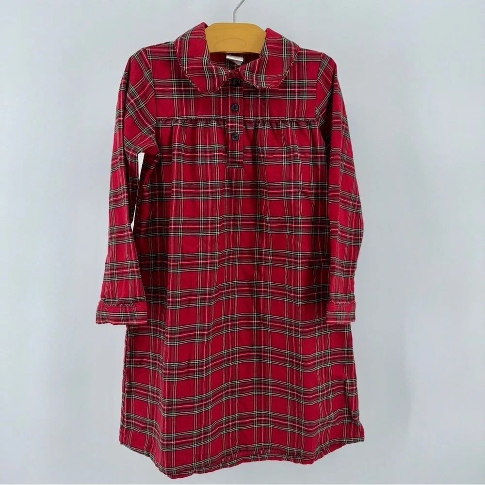 Gymboree Red Christmas Plaid Girls Nightgown